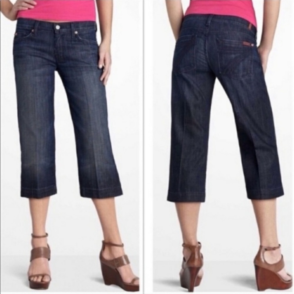 7 For All Mankind Dojo Dark Wash Cropped Jeans Women’s Size 27